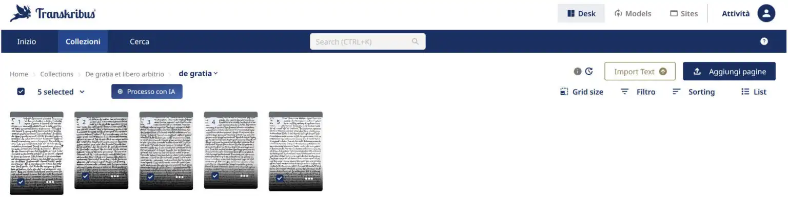 Seleziona i documenti