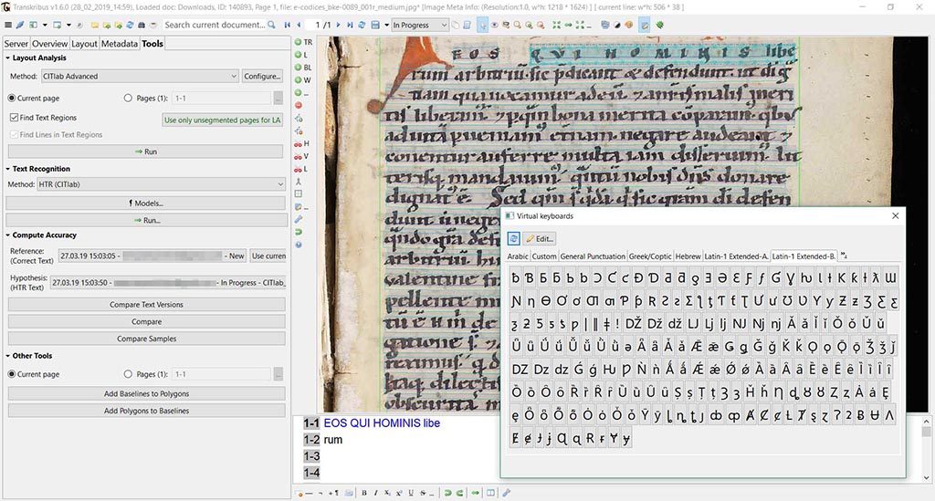 Trascrizione manoscritti con Transkribus