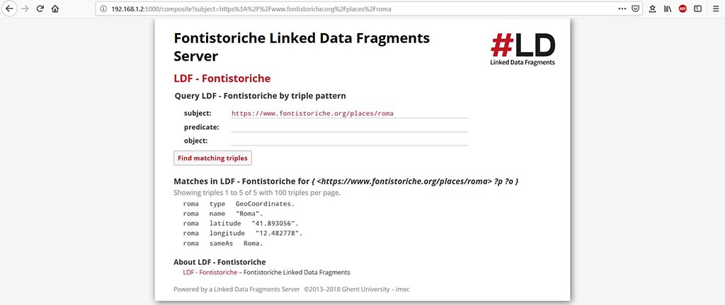 Linked Data Fragments Server - Roma