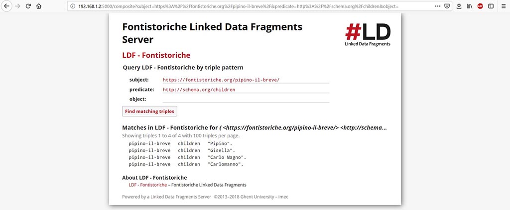 Linked Data Fragments Server - Soggetto Predicato