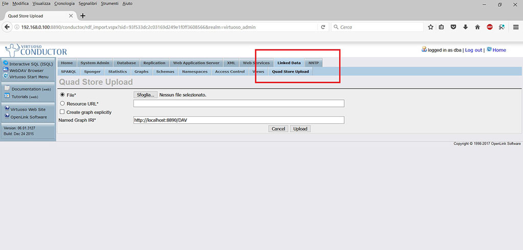OpenLink Virtuoso upload - Fontistoriche